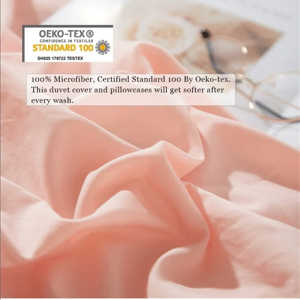 - - New Pink Pom Pom Fringe Duvet Cover Set